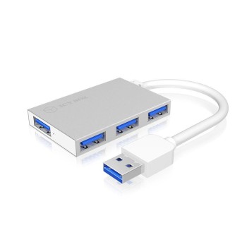 ICY BOX IB-Hub1402, silver, 4x USB3.0 Hub,, bis for 5 Gbit/s, Plug & Play ICY BOX IB-Hub1402, silver, 4x USB3.0 Hub,, bis for 5 Gbit/s, Plug & Play