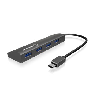 ICY BOX IB-AC6405-C, grey, 4x USB3.0 Hub,, mit integriertem cable, USB Type-C ICY BOX IB-AC6405-C, grey, 4x USB3.0 Hub,, mit integriertem cable, USB Type-C