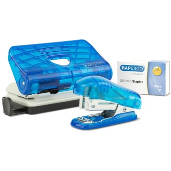 Rapesco Perforatrice / Agrafeuse Mini Set 10 Page(s), Bleu Rapesco Perforatrice / Agrafeuse Mini Set 10 Page(s), Bleu