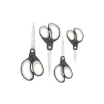 Rapesco Soft Grip Edelstahlscheren 4 Stk., 1x21.5cm,1x19.8cm,1x16.5cm,1x13.3cm,schwarz