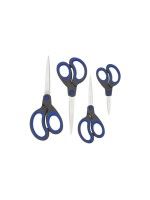 Rapesco Soft Grip Edelstahlscheren 4 Stk., 1x21.5cm,1x19.8cm,1x16.5cm,1x13.3cm,blau