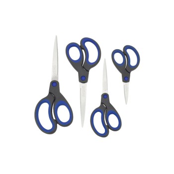 Rapesco Ciseaux Soft Grip Noir/bleu, 4 pièces, Acier inoxydable, Universel Rapesco Ciseaux Soft Grip Noir/bleu, 4 pièces, Acier inoxydable, Universel