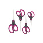 Rapesco Soft Grip Edelstahlscheren 4 Stk., 1x21.5cm,1x19.8cm,1x16.5cm,1x13.3cm,pink