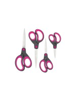 Rapesco Soft Grip Edelstahlscheren 4 Stk., 1x21.5cm,1x19.8cm,1x16.5cm,1x13.3cm,pink
