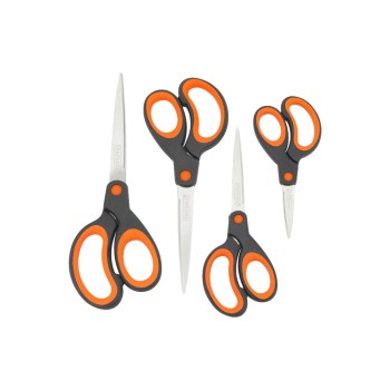 Rapesco Ciseaux Soft Grip Noir/orange, 4 pièces, Acier inoxydable Rapesco Ciseaux Soft Grip Noir/orange, 4 pièces, Acier inoxydable