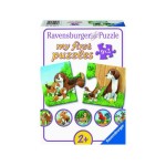 Puzzle Tierfamilien auf dem Bauernhof, 9x2 Teile