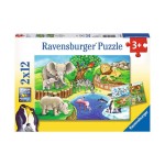 Puzzle Tiere im Zoo, 2x12 Teile