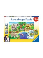 Puzzle Tiere im Zoo, 2x12 Teile
