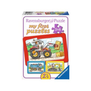 Bagger,Traktor and Kipplader, Alter: 2,5, my first puzzles - 2,4,6,8 T. Bagger,Traktor and Kipplader, Alter: 2,5, my first puzzles - 2,4,6,8 T.