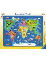 Ravensburger Puzzle Carte du monde avec animaux