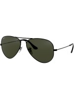 Ray-Ban Lunettes de soleil Aviator Large Metal Black, Pilote gris-vert