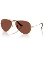 Ray-Ban Lunettes de soleil Aviator Large Metal Arista, or/rouge