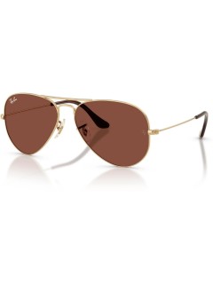 Ray-Ban Lunettes de soleil Aviator Large Metal Arista, or/rouge