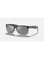 Ray-Ban JUSTIN, RUBBER GREY ON CLEAR GREY, Sonnenbrille, Lens GREY MIRROR SILVER