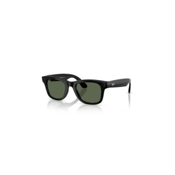 Ray-Ban META AI SUN WAYFARER Shiny Black, Sonnenbrille, LENS G15 GREEN