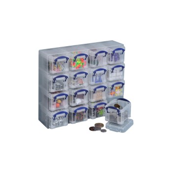 Really Useful Box Set 0.14 Liter klar, 16 Kunststoffbox, 280x90x224