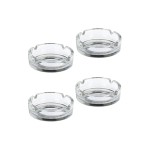 relaxdays Aschenbecheraus Glas, 4er Set, klassiches Design, 3.5x11 cm (HxD)