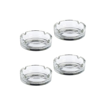 relaxdays Cendrier en verre Set de 4 pièces, Transparent relaxdays Cendrier en verre Set de 4 pièces, Transparent