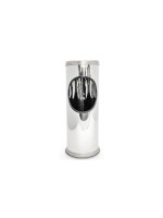 relaxdays Standascher aus Edelstahl, with Abfalleimer, 37.5x14 cm (HxD)