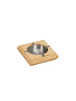 relaxdays Cendrier Bambou Nature/Argenté