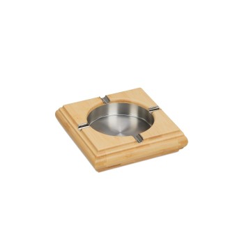 relaxdays Cendrier Bambou Nature/Argenté relaxdays Cendrier Bambou Nature/Argenté