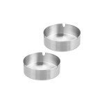 relaxdays Cendrier Set de 2 pièces Argenté