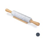 relaxdays Nudelholz Marmor white, 48 x 6 cm