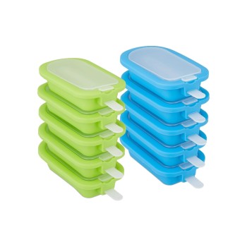 relaxdays Moule à glace 10 pièces, Bleu/Vert relaxdays Moule à glace 10 pièces, Bleu/Vert