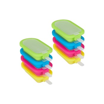 relaxdays Moule à glace 8 pièces, Jaune/Vert/Rose relaxdays Moule à glace 8 pièces, Jaune/Vert/Rose