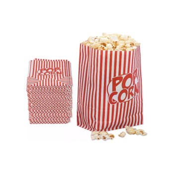 relaxdays Popcorntüten Retro 48er Set, Rot/Weiss, ca. 26 x 13 x 8 cm