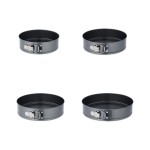 relaxdays Springformen-Set rund, Set with 4 Grössen, 18/20/22/24cm