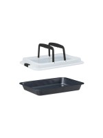 relaxdays Plat à four carré 40.5 cm x 32.5 cm, noir