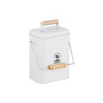 relaxdays Seau à compost 3.5 l, Brun clair/Blanc