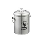 relaxdays Seau à compost avec filtre anti-odeur 5 l, Noir/Argenté