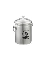 relaxdays Komposteimer with Geruchsfilter, 5 Liter, silver