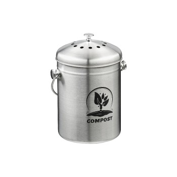 relaxdays Seau à compost avec filtre anti-odeur 5 l, Noir/Argenté relaxdays Seau à compost avec filtre anti-odeur 5 l, Noir/Argenté