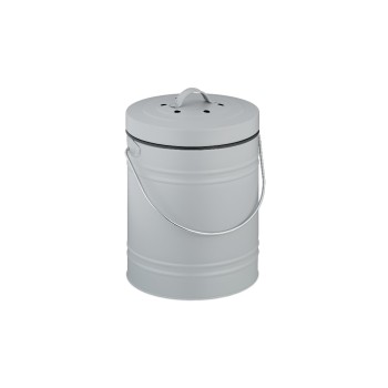 relaxdays Seau à compost avec filtre anti-odeur, 5 l, Gris relaxdays Seau à compost avec filtre anti-odeur, 5 l, Gris