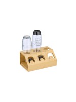 relaxdays Egouttoir pour 3 bouteilles, Brun clair