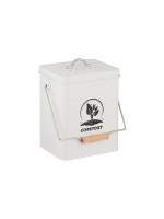 relaxdays Komposteimer with Geruchsfilter, 6 Liter, white
