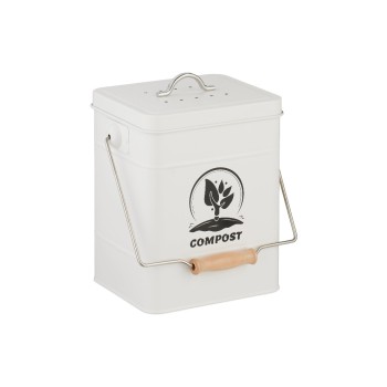 relaxdays Seau à compost avec filtre anti-odeur, 6 l, Argenté/Blanc relaxdays Seau à compost avec filtre anti-odeur, 6 l, Argenté/Blanc