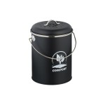 relaxdays Komposteimer mit Geruchsfilter, 5.5 Liter, Schwarz