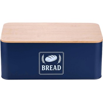 relaxdays Brotkasten Retro, blue relaxdays Brotkasten Retro, blue