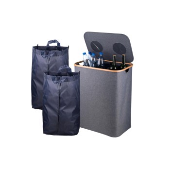 relaxdays PET & Glas Sammelbehälter 140 L, Grau