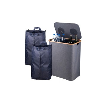 relaxdays PET & Glas Sammelbehälter 170 L, Grau