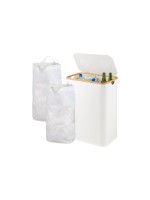 relaxdays PET & Glas Sammelbehälter 170 L, Weiss