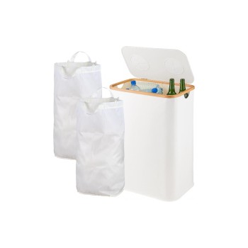 relaxdays PET & Glas Sammelbehälter 170 L, Weiss