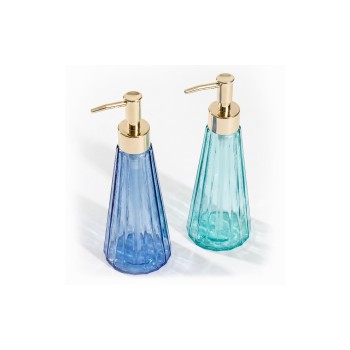 relaxdays Distributeur de savon Distributeur de savon 320 ml, Bleu/Vert/Doré relaxdays Distributeur de savon Distributeur de savon 320 ml, Bleu/Vert/Doré