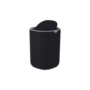 relaxdays Tischabfalleimer Mini, 1.5 Liter, Schwarz