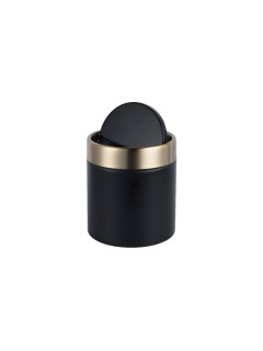 relaxdays Poubelle de table 1.5 l, Noir/Doré