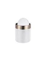 relaxdays Poubelle de table 1.5 l, Doré/Blanc